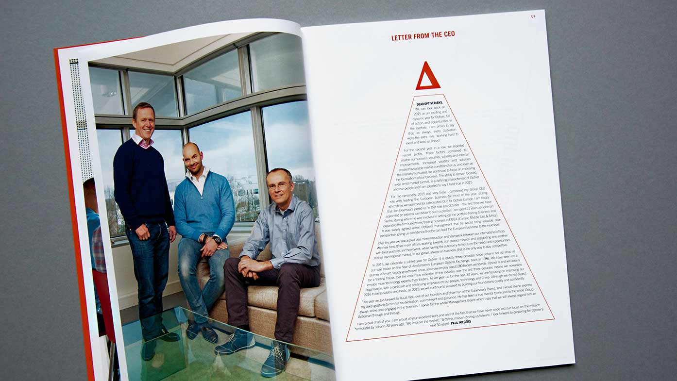 Optiver AR 2015 letter from CEO